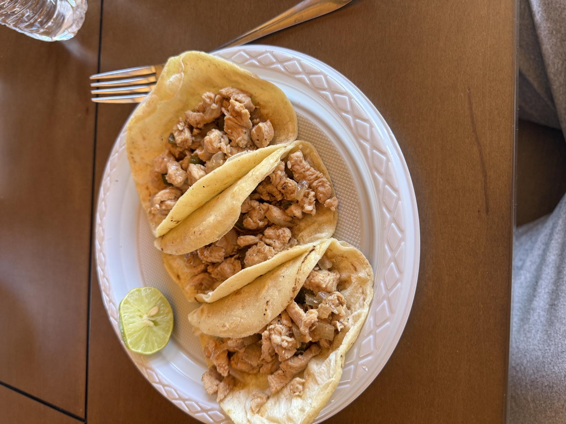 House-made wild turkey tacos with fresh lime