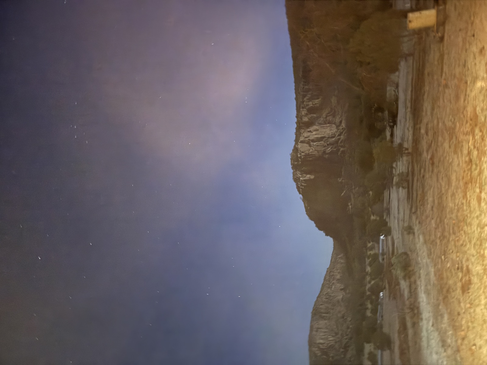 Moonlit cliffs at the concession