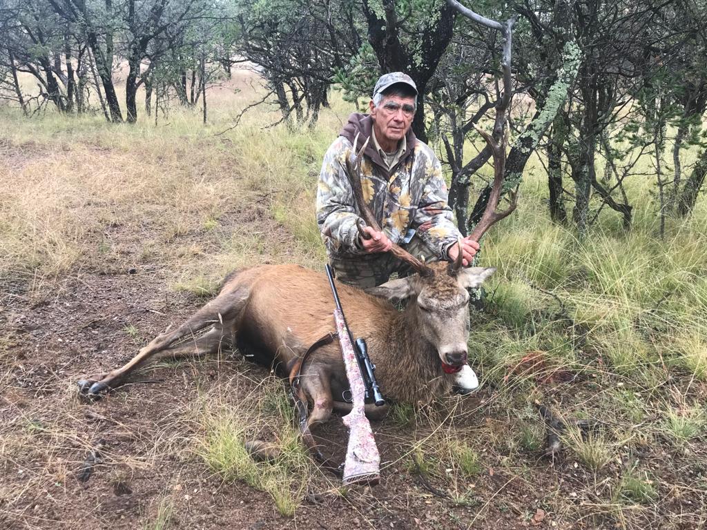 Hunter with wild boar or exotic in Chihuahua, Mexico