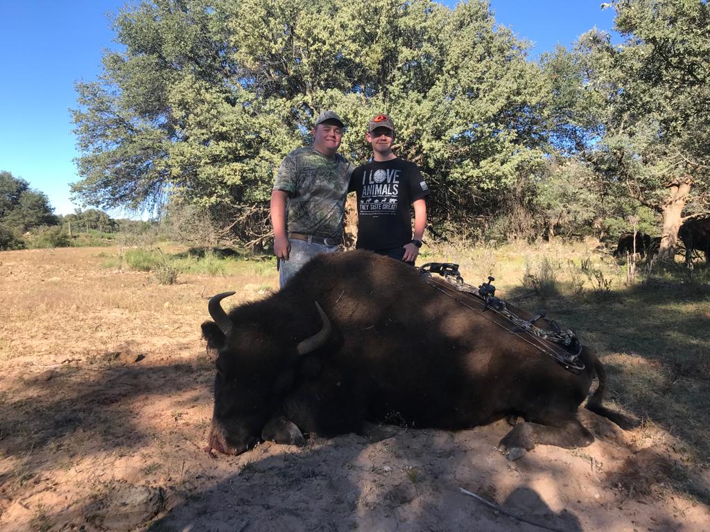 Hunter with wild boar or exotic in Chihuahua, Mexico