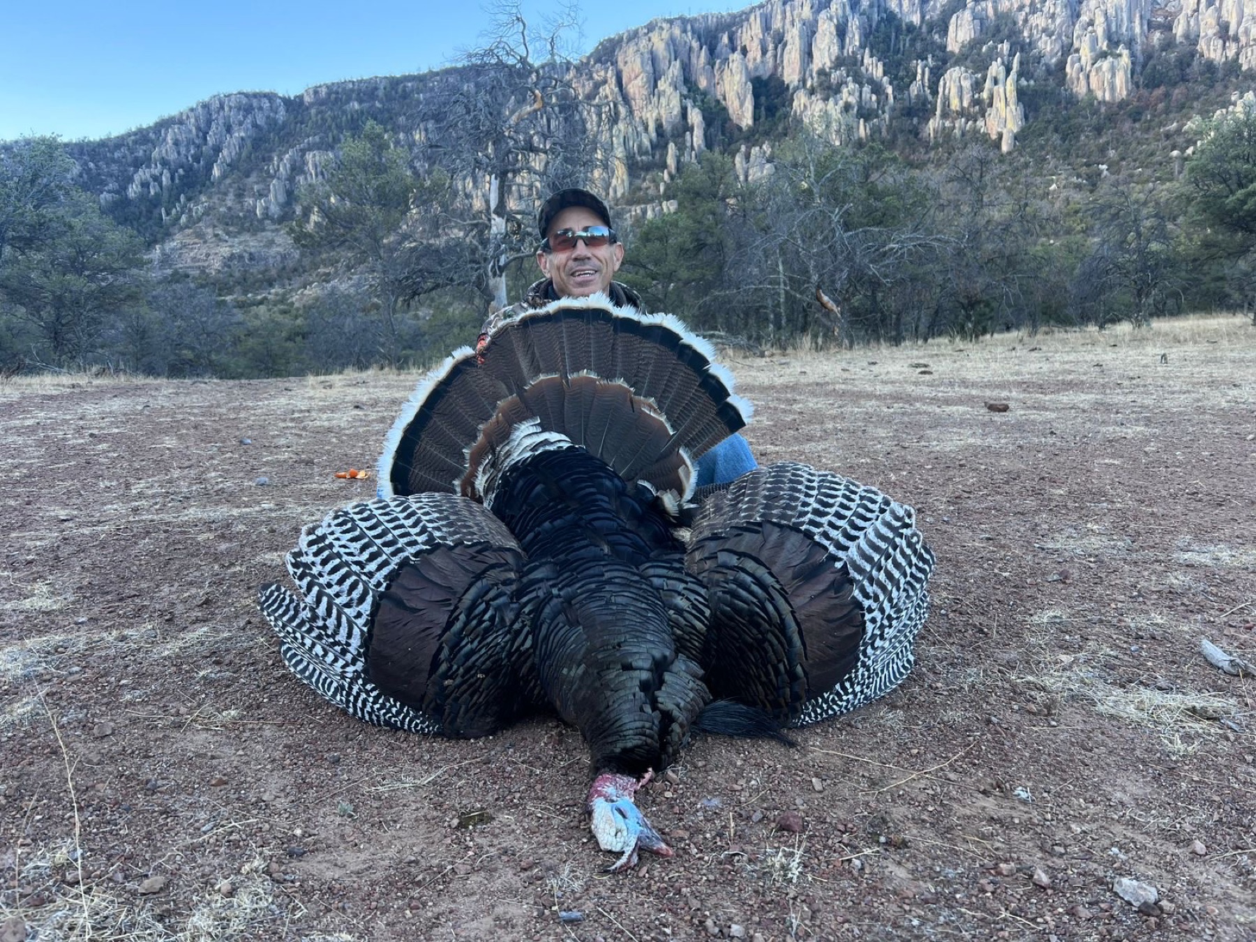 Hunter with the 2nd-place world-record Gould's turkey by shotgun — a 5-bearded tom
